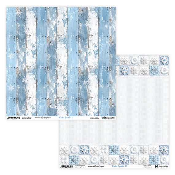 Scrapbooking Papier - ScrapAndMe - Winter Sparkle 11/12 - doppelseitig 30x30 cm