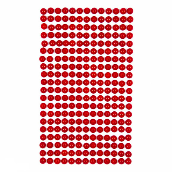 Selbstklebende Perlen 6mm 260Stück rot