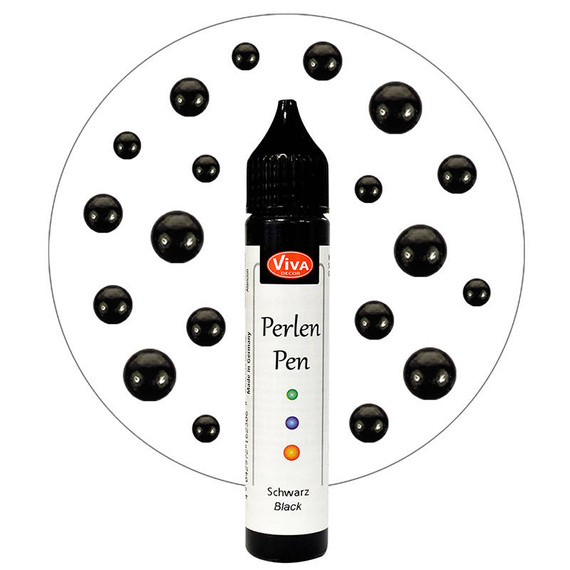 VIVA DECOR - Perlen Pen - flüssige Perlen - Black Schwarz 800