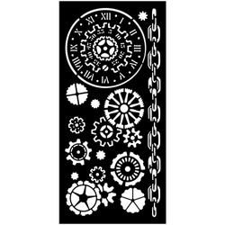 Schablone mix media 3D 12x25cm - Voyages Fantastique Mechanismen - Stamperia