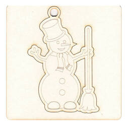 Dekorpappe Die Cut Chipboard - Schneemann-Anhänger - Click and Paint - CM