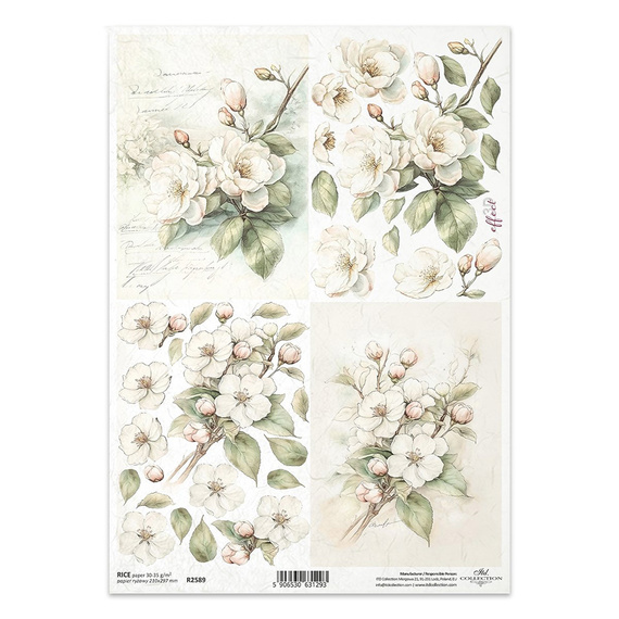 ITD Reispapier Decoupage Bastelpapier Serviettentechnik-R2589 Kirschblütenzweige