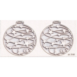 SCRAPINIEC Dekorpappe Die Cut Chipboard Dekoration Ornament - Kugeln 01 Starry Springs