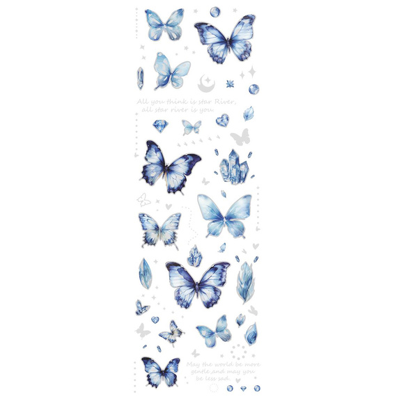 AUFKLEBER folie - Blaue Schmetterlinge
