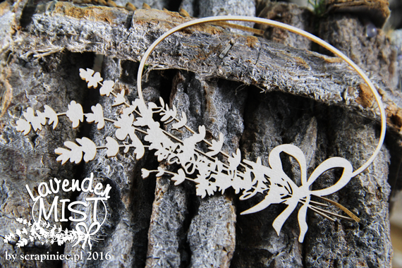 SCRAPINIEC Dekorpappe Die Cut Chipboard Dekoration Ornament, Rahmen Lavendel