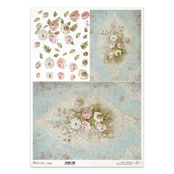 Reispapier Decoupage Bastelpapier für Decoupage A3 R1458L Blumen 3D Bouquet