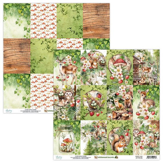 MINTAY 30x30cm doppelseitig Scrapbooking Craft Papier 240g - Wildwood Secrets 06