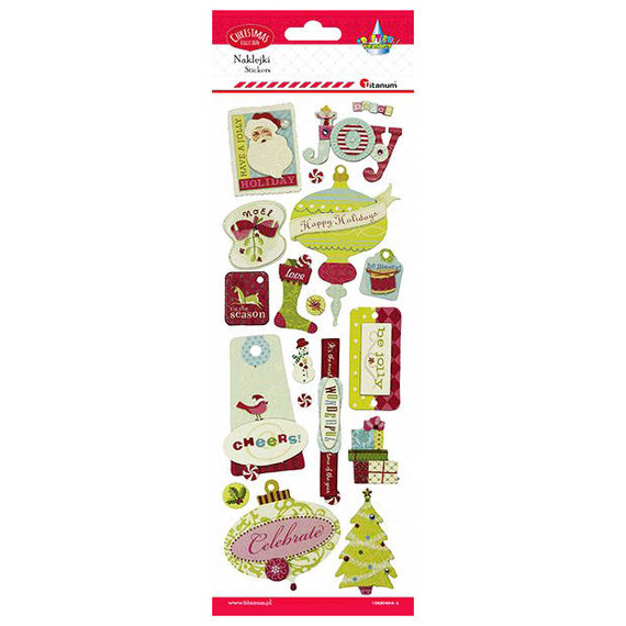 TITANUM AUFKLEBER Dekor Stickers Weihnachten Briefmarken Inschriften Tags