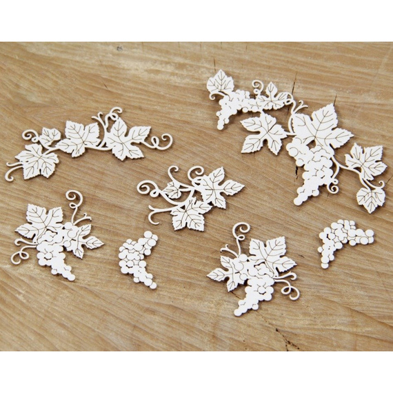 SCRAPINIEC Dekorpappe Die Cut Chipboard Dekoration Ornament, Traubenblätter