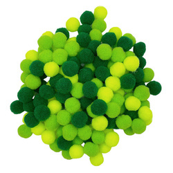 LOVEART POMPONS 120Stk./10mm Bommel Bastelmaterial Bälle zum Basteln, Mix grün