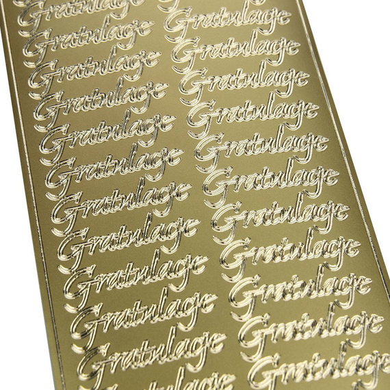Dekorative Aufkleber GRATULACJE gold