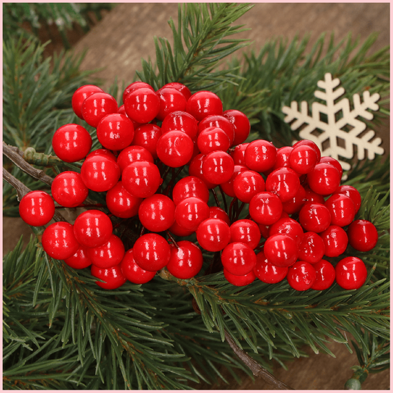 Beerenzweig - rot - 1 Zweig mit 40 Beeren 