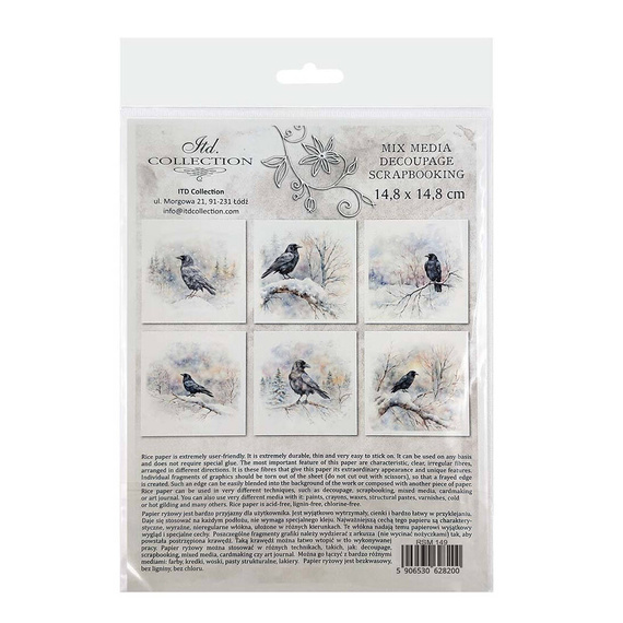 Scrapbooking-Bastelpapier-Set reisfelder - ITD - RSM149 Vögel, Raben, Krähen