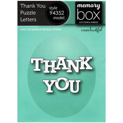 MEMORY BOX Stanzformen Set Stanzschablone Scrapbooking Die Cut, Thank You Puzzle Letters