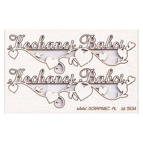 SCRAPINIEC Dekorpappe Die Cut Chipboard Dekoration Ornament, Oma Babcia 02