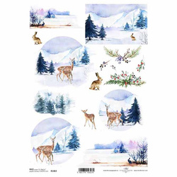ITD Reispapier Decoupage Bastelpapier Softpapier Serviettentechnik, Winter R1463