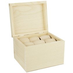 Holzbox + 12 Serviettenringe