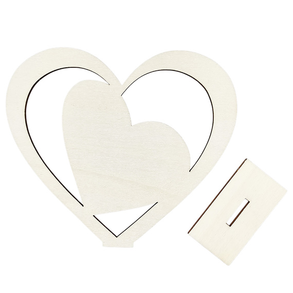 Holzherz auf Ständer stehend Muster 3 Dekor