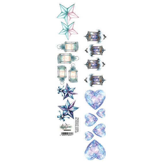 ALCHEMY OF ART 5x30 cm Scrapbooking Papier Streifen, Magic of the Northern Lights, Laternen