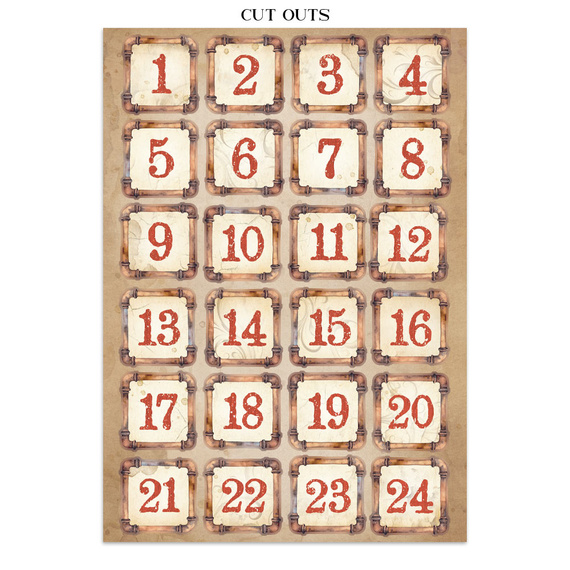 Set aus Junk Journal-Papieren, Aufklebern und Elementen - Gear Up For Christmas - Stamperia 