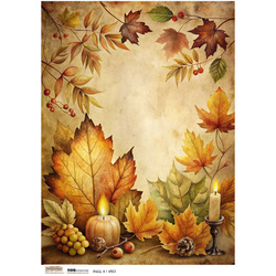 Reispapier Decoupage Bastelpapier A4 - Scraplove - Fall 8 - Herbst, Blätter, Kerzen
