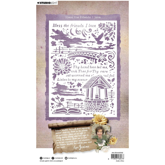 STUDIOLIGHT Mixed Media Schablone STENCIL für Decoupage Scrapbooking - Bless the friends I love