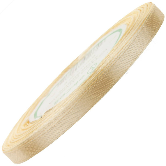 Satinband 6 mm - ecru - 32 lfm
