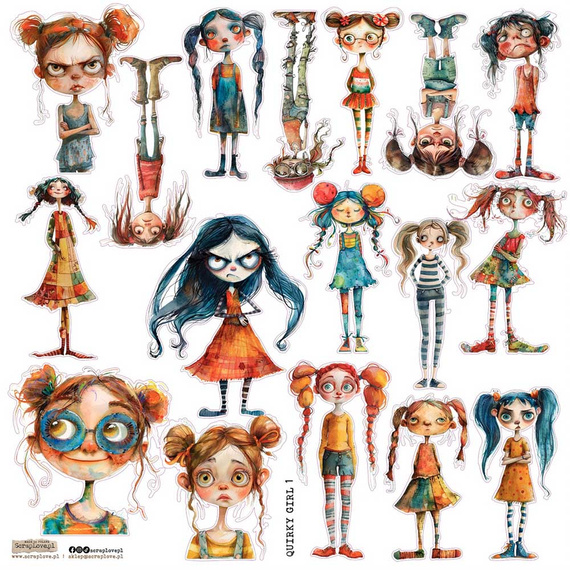 AUFKLEBER ScrapLove Dekor Stickers - Quirky Girl 1
