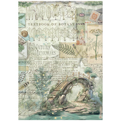 Reispapier für Decoupage A4 - Herbarium Silvae Brücke - Stamperia