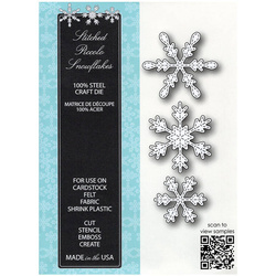 MEMORY BOX Stanzformen Set Stanzschablone Scrapbooking Die Cut,Stitched Piccolo Snowflakes Schneeflocken