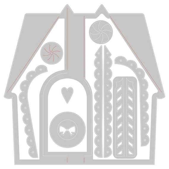 SIZZIX Stanzform Präge Stanzschablone Cutting Die, Card Gingerbread House by Jen Long