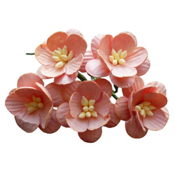 KIRSCHBLÜTEN 25mm 50Stk Scrapbooking Maulbeerpapier Blumen, hellrosa