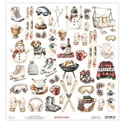 Scrapbooking-Papier mit Elementen 30 x 30 cm - Mintay - Winter Time