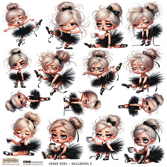 AUFKLEBER ScrapLove Dekor Stickers -  Sweet Girl Ballerina 2