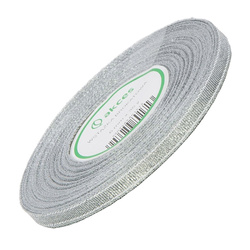 Glitzerschleife Band 6 mm - 27m silber