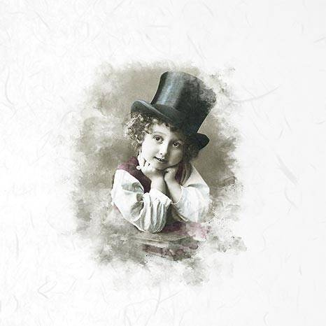 Reispapier-Set - ITD RSM021 6 Stück Retro-Porträts von Jungen