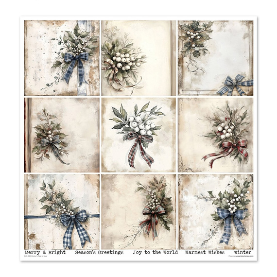 ITD COLLECTION Scrapbooking Papier Set 30x30 cm - Winter's Tale in blue