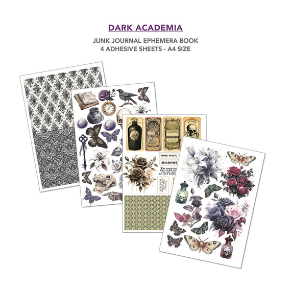 Scrapbooking Papier Set A4 - Junk Journal & Ephemera Book - Ciao Bella – Dark Academia