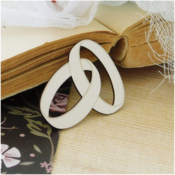 Dekorpappe Die Cut Chipboard - Stahl Liebe - Ringe 10Stk - Kreatywna Pracownia