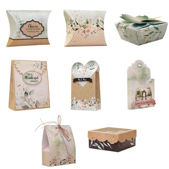 STUDIO LIGHT - Papierset zur Herstellung von Taschen - Giftboxes paper Pad - Wedding Day - Cheers to Love