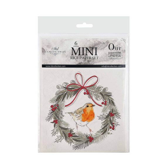 ITD Reispapier Decoupage Bastelpapier, RSM043 Weihnachtsgirlanden für Vögel