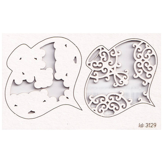 SCRAPINIEC Dekorpappe Die Cut Chipboard Dekoration Ornament 2-lagig - Eiszapfen 01 Idea d'oro 