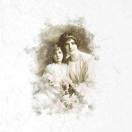 Reispapier-Set - ITD RSM023 6-tlg. Retro-Porträts von Müttern mit Töchtern