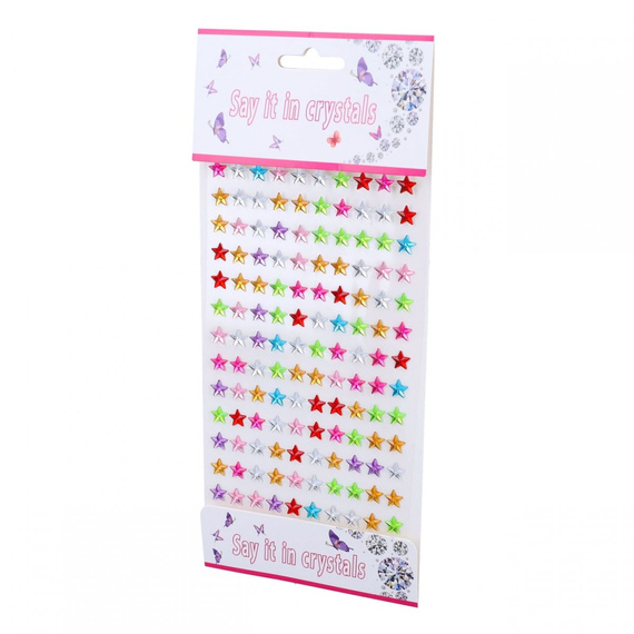 Selbstklebende Kristalle bunte Sterne 8mm