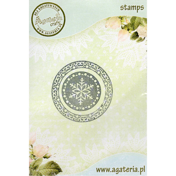 AGATERIA - Transparent Stempel Motivstempel Clear Stamp - Snowflake in a circle - Schneeflocke