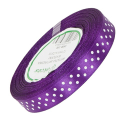  Satin-Punkt-Band 12 mm - lila 135 - 23 m - Dekoband