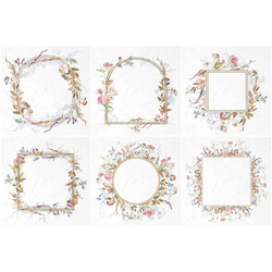 ITD Reispapier Decoupage Bastelpapier, RSM041 Blumenrahmen