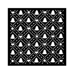 Schablone mix media 3D 18x18cm - Candy Christmas - Weihnachtsbaummuster - Stamperia