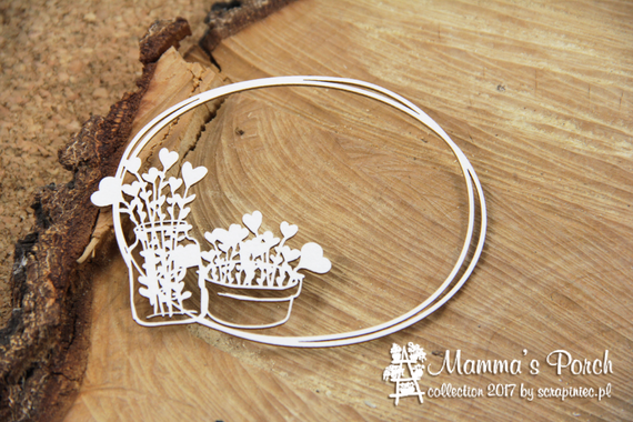 SCRAPINIEC Dekorpappe Die Cut Chipboard Dekoration Ornament, Rahmen Blumen