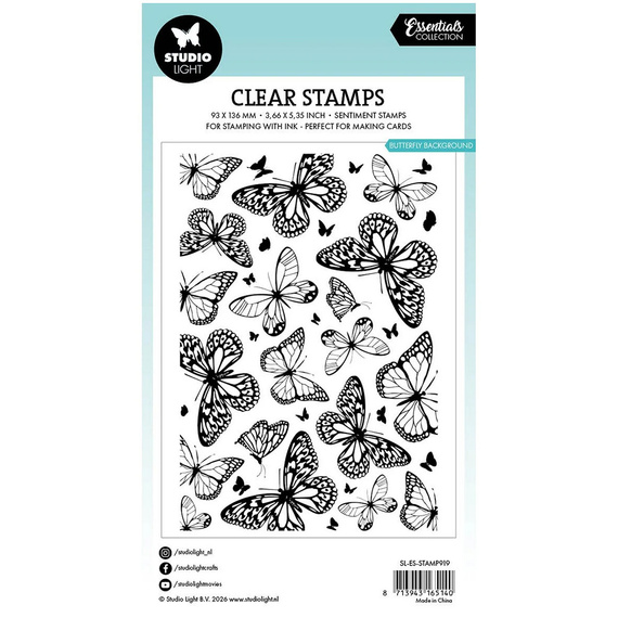 Transparenter Stempel - Studio Light - Butterflies background Schmetterlingen